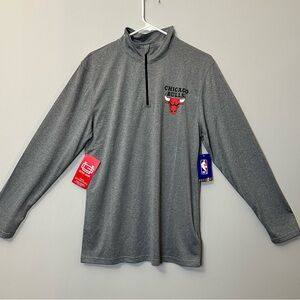 Ultra Game Men’s NBA Official Quarter Zip Chicago Bulls Long Sleeve Pullover M